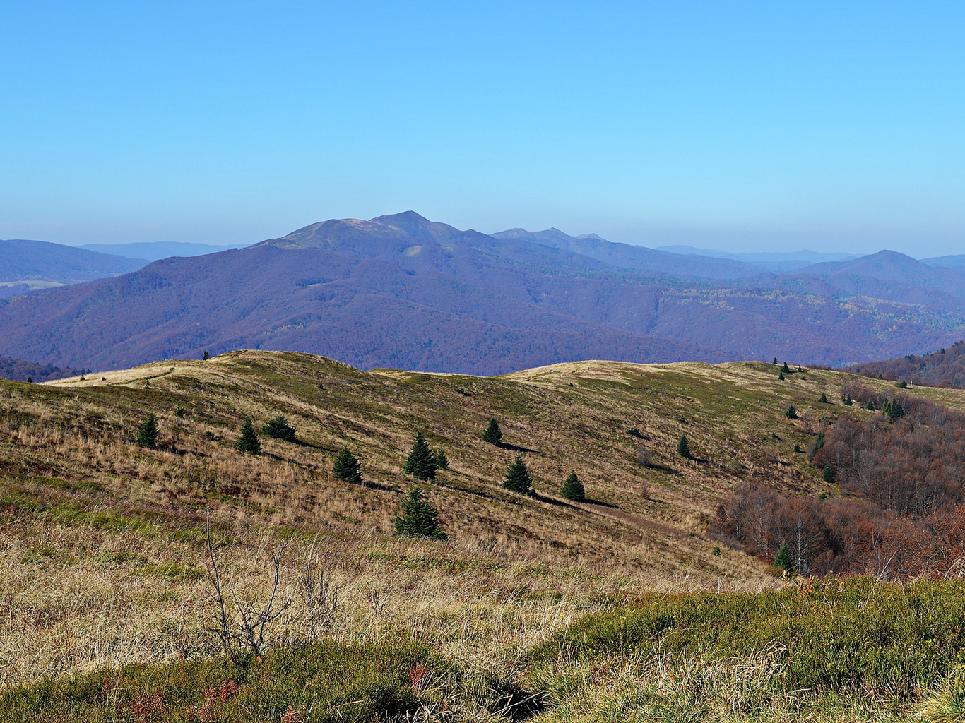 Malebné pohoří Bieszczady je součástí polských Karpat