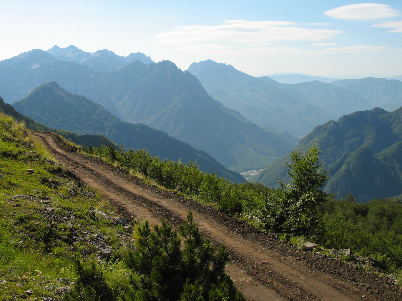 Panoramatický pohled z horské cesty vedoucí do Prokletých hor