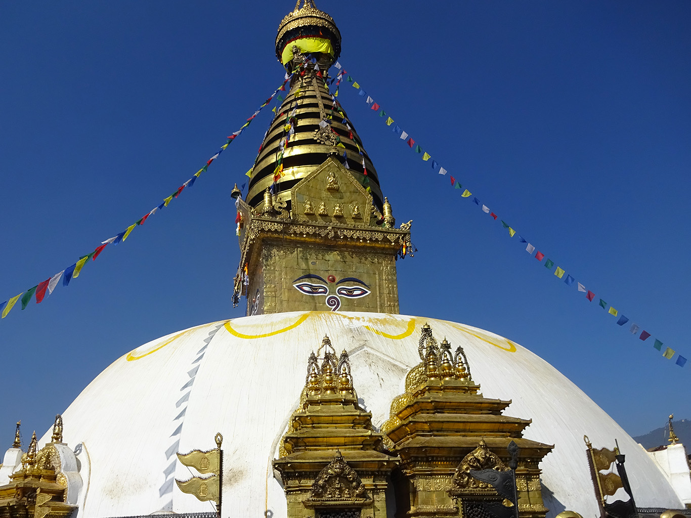 Hlavní stupa buddhistického chrámu Svajambhunáth v Káthmándú