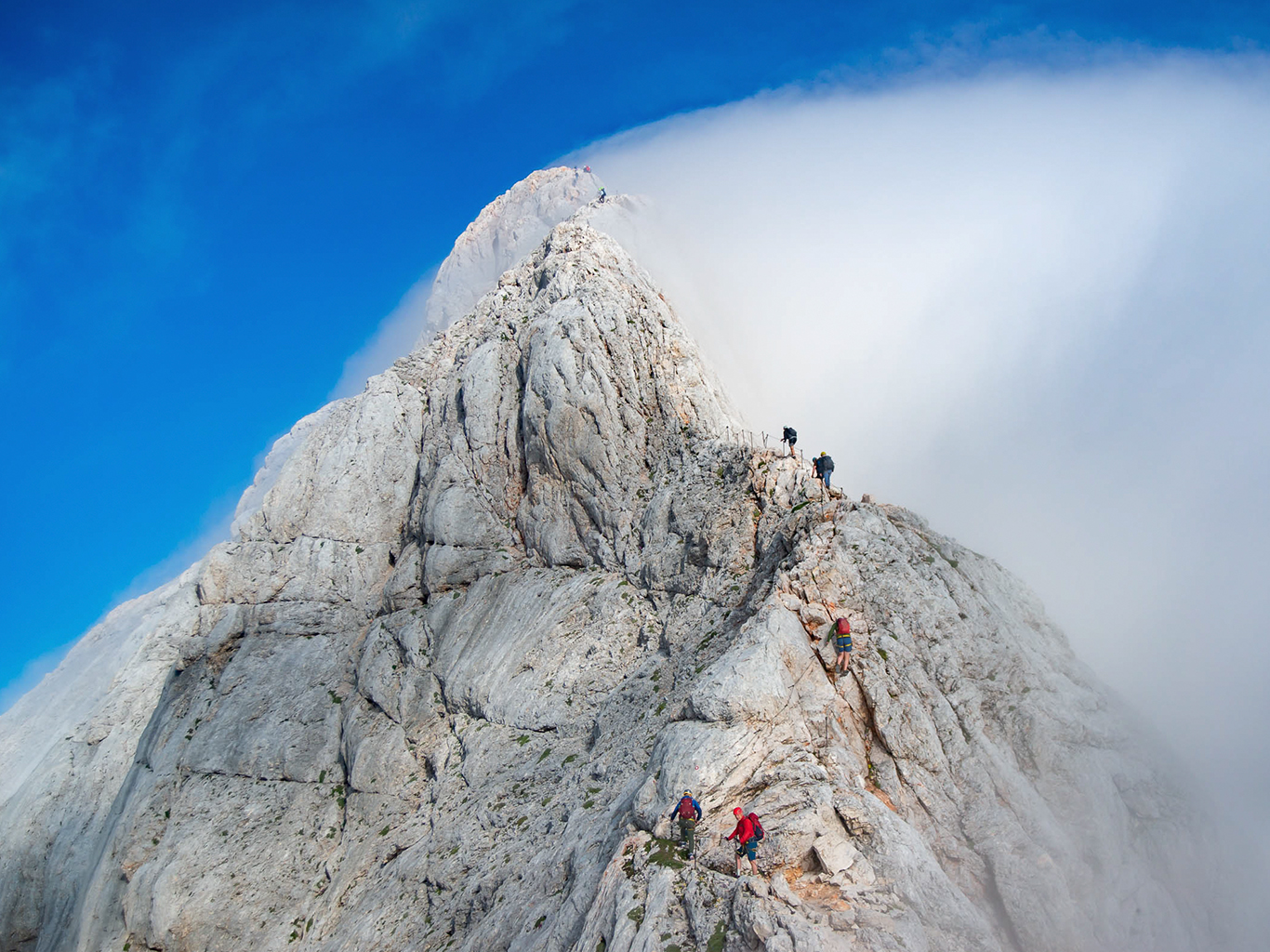 Zajištěný hřeben na Triglav