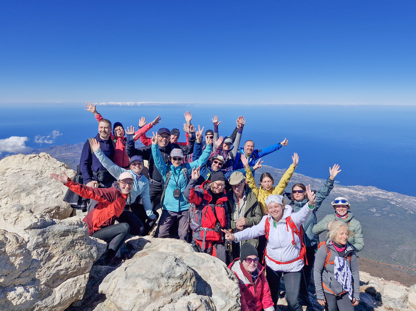 Vrcholová fotka na nejvyšší hoře Španělska, Pico del Teide