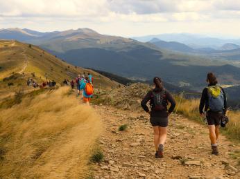 Přechod hřebene poloniny Caryńska v NP Bieszczady