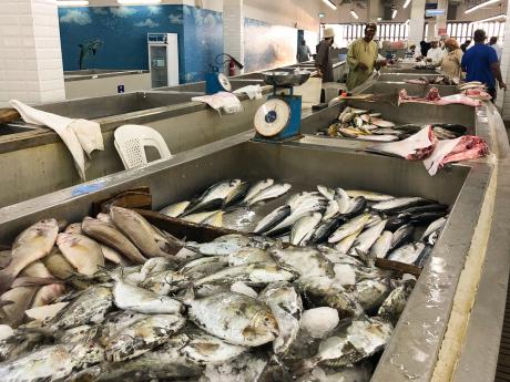 Rybí trh v Maskatu nabízí širokou škálu čerstvých ryb a mořských plodů