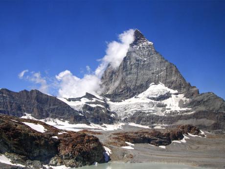 Matterhorn při pohledu z Klein Matterhornu