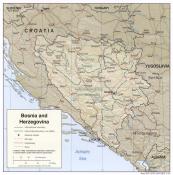 Mapa reliéfu Bosny a Hercegoviny ke stažení